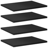 Bookshelf Boards 4 pcs High Gloss Black 40x30x1.5 cm Engineered Wood - Front View