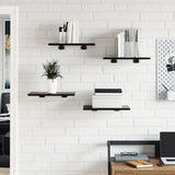 Bookshelf Boards 4 pcs High Gloss Black 40x30x1.5 cm Engineered Wood - Side View