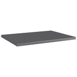 Bookshelf Boards 4 pcs High Gloss Grey 40x30x1.5 cm Engineered Wood - Front View