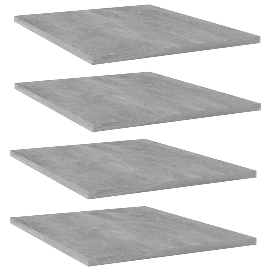 Bookshelf Boards 4 pcs Concrete Grey 40x50x1.5 cm