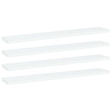 Bookshelf Boards 4 pcs White 60x10x1.5 cm Engineered Wood