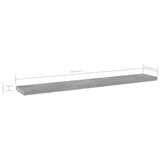 Bookshelf Boards 4 pcs Concrete Grey 60x10x1.5 cm Engineered Wood - 45-Degree Angle