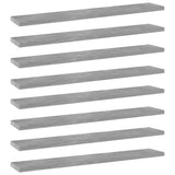 Bookshelf Boards 8 pcs Concrete Grey 60x10x1.5 cm Engineered Wood
