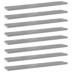 Bookshelf Boards 8 pcs Concrete Grey 60x10x1.5 cm