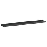 Bookshelf Boards 4 pcs High Gloss Black 60x10x1.5 cm Engineered Wood - Front View
