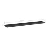 Bookshelf Boards 4 pcs High Gloss Black 60x10x1.5 cm Engineered Wood - 45-Degree Angle