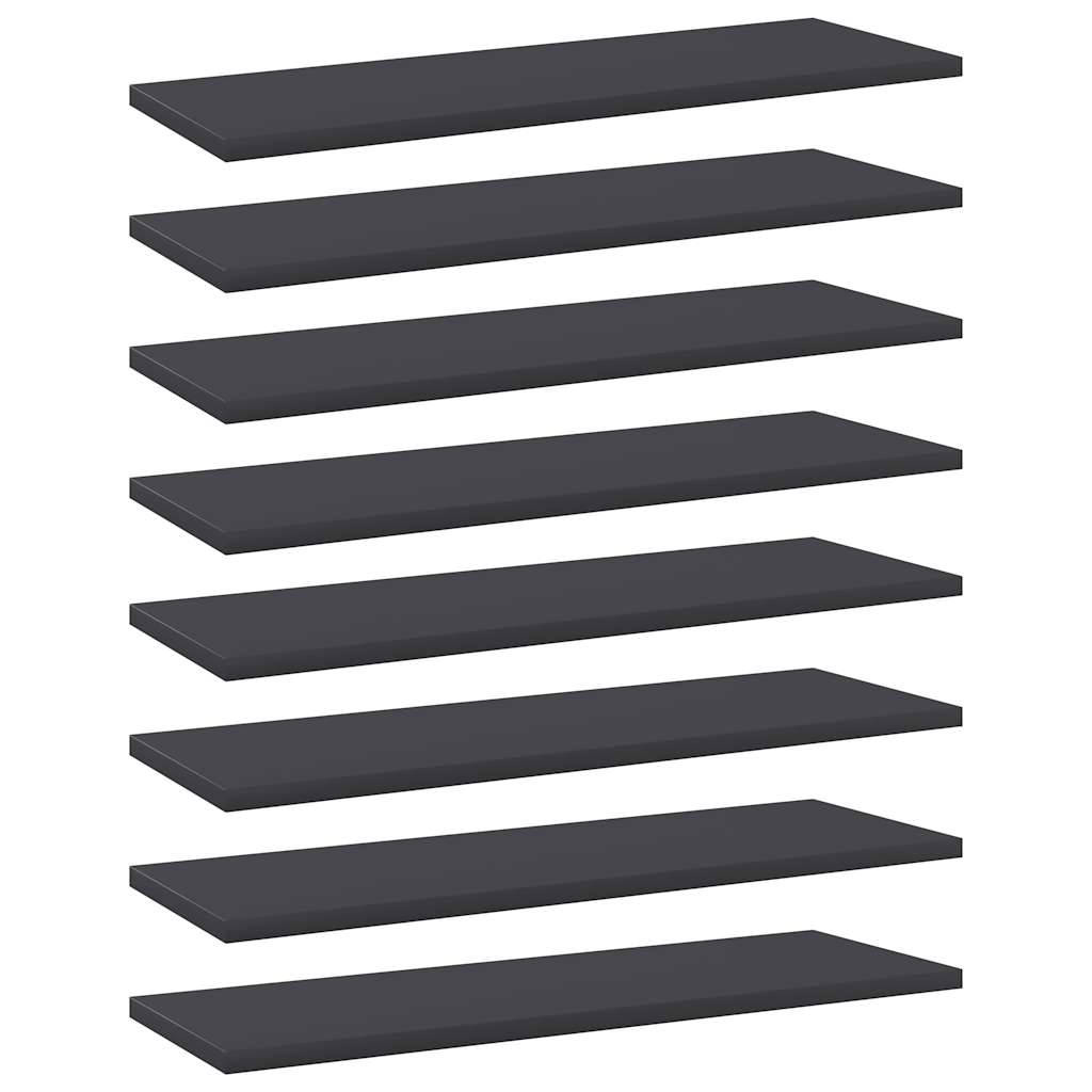Bookshelf Boards 8 pcs Grey 60x20x1.5 cm Engineered Wood