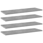 Bookshelf Boards 4 pcs Concrete Grey 60x20x1.5 cm