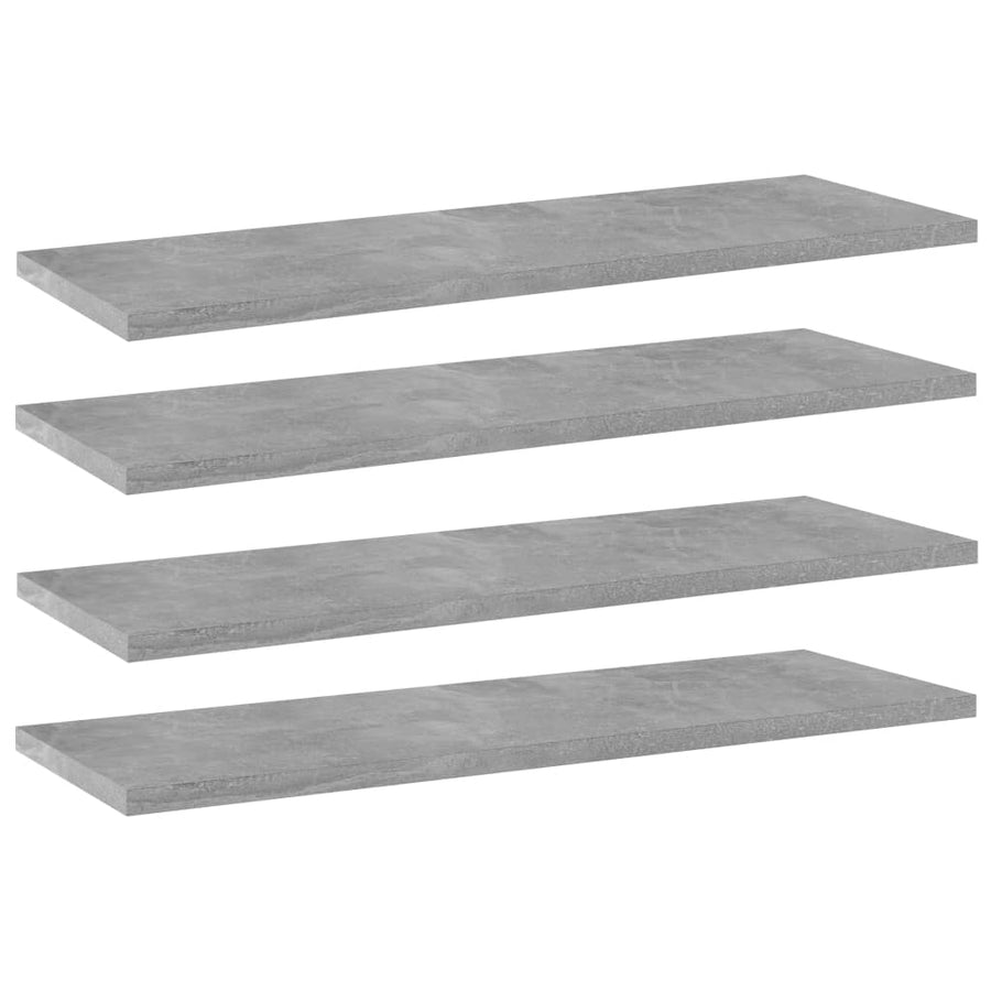 Bookshelf Boards 4 pcs Concrete Grey 60x20x1.5 cm