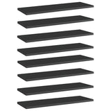 Bookshelf Boards 8 pcs High Gloss Black 60x20x1.5 cm Engineered Wood