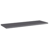 Bookshelf Boards 4 pcs High Gloss Grey 60x20x1.5 cm Engineered Wood - Front View