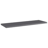 Bookshelf Boards 8 pcs High Gloss Grey 60x20x1.5 cm Engineered Wood - Front View