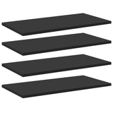 Bookshelf Boards 8 pcs Black 60x30x1.5 cm Engineered Wood - Front View