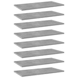 Bookshelf Boards 8 pcs Concrete Grey 60x30x1.5 cm Engineered Wood