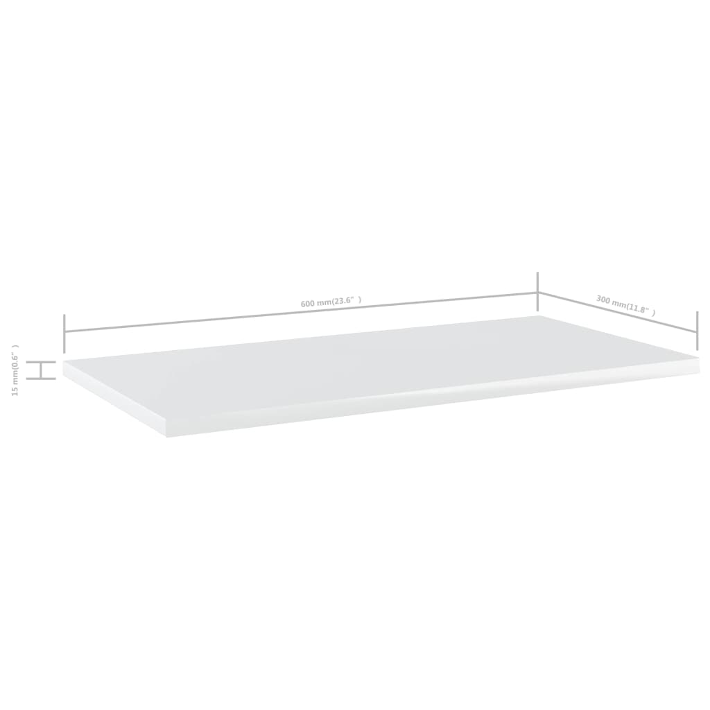 Bookshelf Boards 8 pcs High Gloss White 60x30x1.5 cm Engineered Wood