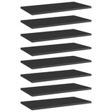 Bookshelf Boards 8 pcs High Gloss Black 60x30x1.5 cm Engineered Wood