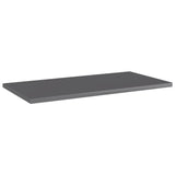 Bookshelf Boards 4 pcs High Gloss Grey 60x30x1.5 cm Engineered Wood - Front View