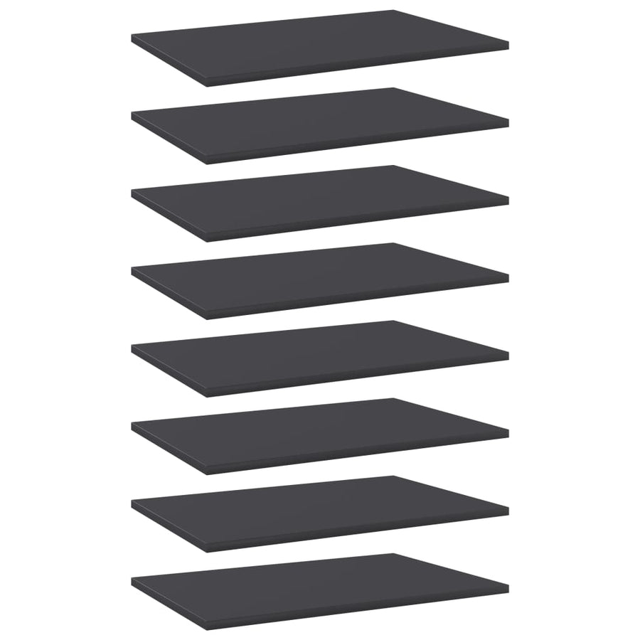 Bookshelf Boards 8 pcs Grey 60x40x1.5 cm Engineered Wood