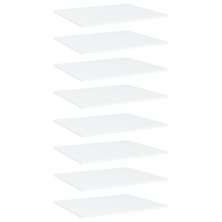 Bookshelf Boards 8 pcs White 60x50x1.5 cm Engineered Wood
