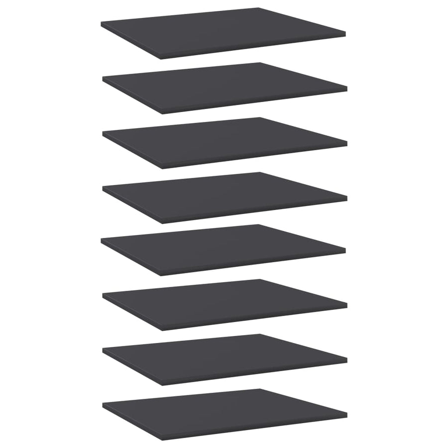 Bookshelf Boards 8 pcs Grey 60x50x1.5 cm Engineered Wood
