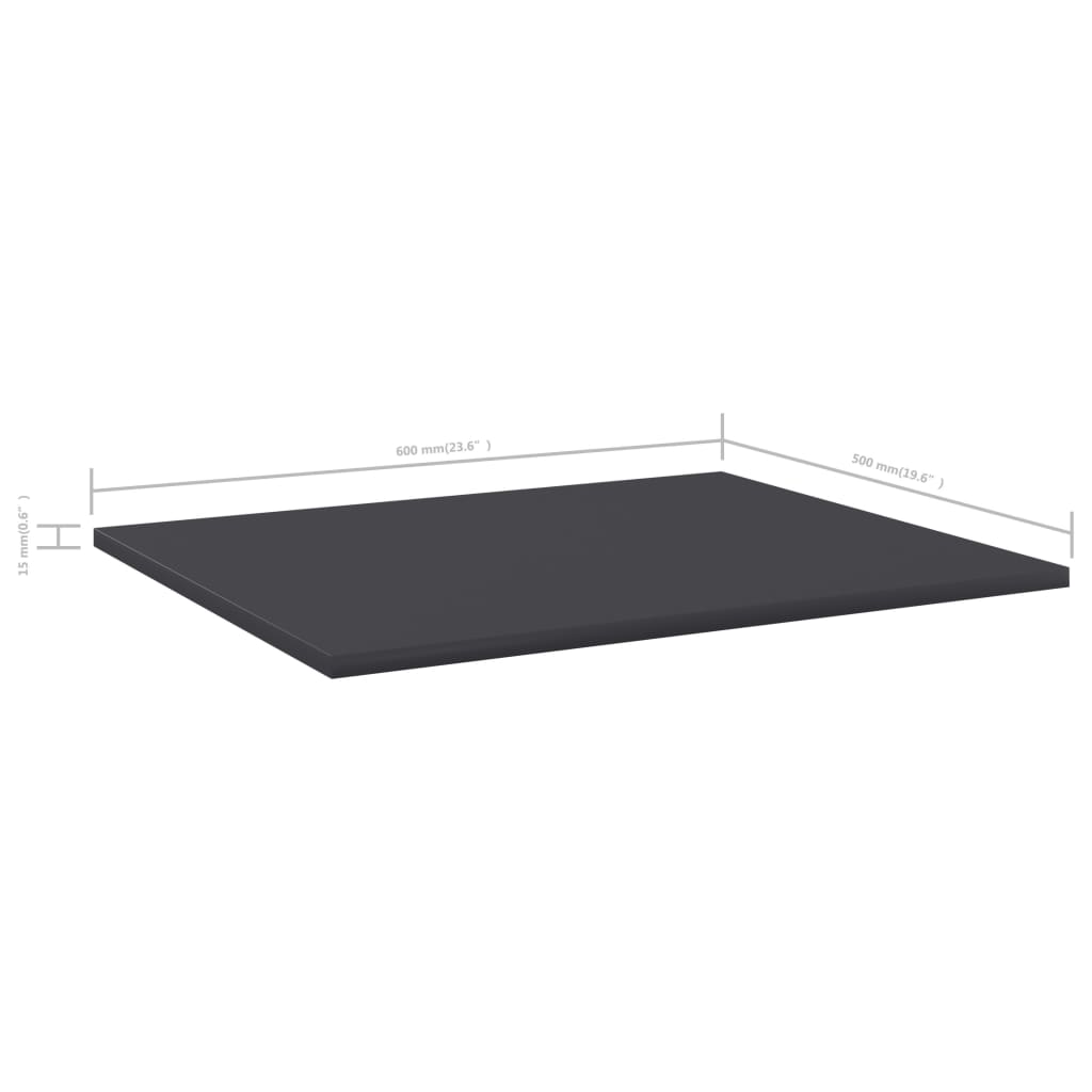 Bookshelf Boards 8 pcs Grey 60x50x1.5 cm Engineered Wood