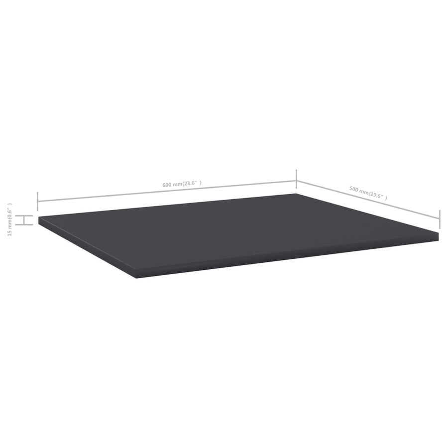 Bookshelf Boards 8 pcs Grey 60x50x1.5 cm Engineered Wood