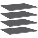 Bookshelf Boards 4 pcs High Gloss Grey 60x50x1.5 cm Engineered Wood