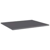 Bookshelf Boards 4 pcs High Gloss Grey 60x50x1.5 cm Engineered Wood - Front View