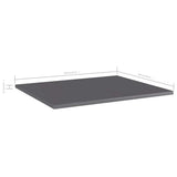 Bookshelf Boards 4 pcs High Gloss Grey 60x50x1.5 cm Engineered Wood - 45-Degree Angle