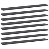 Bookshelf Boards 8 pcs Grey 80x10x1.5 cm Engineered Wood
