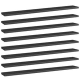 Bookshelf Boards 8 pcs High Gloss Black 80x10x1.5 cm Engineered Wood