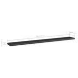 Bookshelf Boards 8 pcs High Gloss Black 80x10x1.5 cm Engineered Wood - 45-Degree Angle
