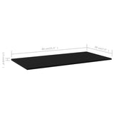 Bookshelf Boards 8 pcs Black 80x20x1.5 cm Engineered Wood - 45-Degree Angle