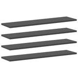 Bookshelf Boards 4 pcs Grey 80x20x1.5 cm Engineered Wood - Front View