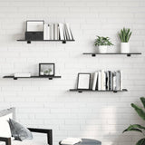 Bookshelf Boards 4 pcs Grey 80x20x1.5 cm Engineered Wood - Side View