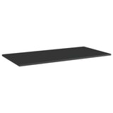Bookshelf Boards 4 pcs High Gloss Black 80x20x1.5 cm Engineered Wood - Front View