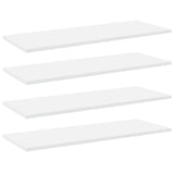 Bookshelf Boards 4 pcs White 80x30x1.5 cm Engineered Wood - Front View