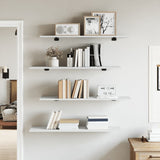 Bookshelf Boards 4 pcs White 80x30x1.5 cm Engineered Wood - Side View
