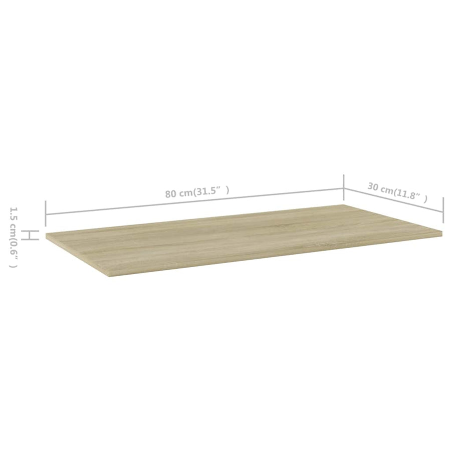 Bookshelf Boards 4 pcs Sonoma Oak 80x30x1.5 cm Engineered Wood