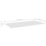 Bookshelf Boards 8 pcs High Gloss White 80x30x1.5 cm Engineered Wood - 45-Degree Angle