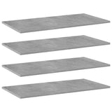 Bookshelf Boards 4 pcs Concrete Grey 80x40x1.5 cm Engineered Wood