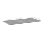 Bookshelf Boards 4 pcs Concrete Grey 80x40x1.5 cm Engineered Wood - 45-Degree Angle