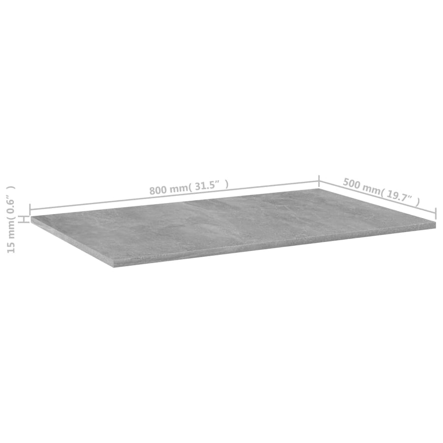 Bookshelf Boards 4 pcs Concrete Grey 80x50x1.5 cm