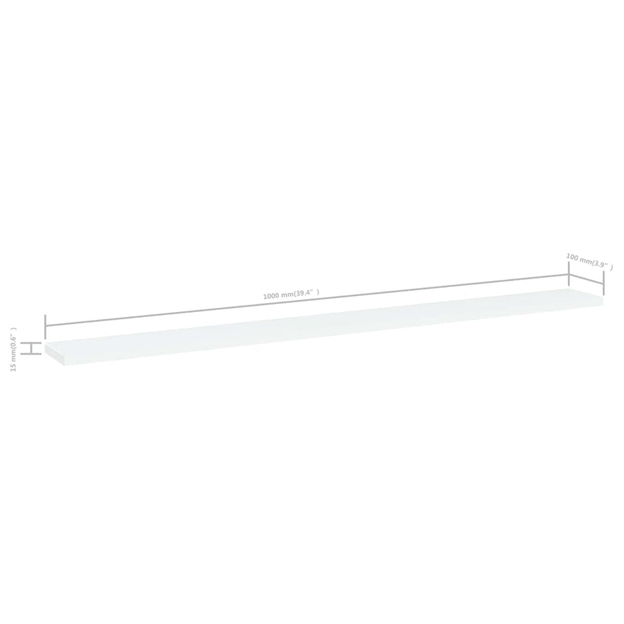 Bookshelf Boards 8 pcs White 100x10x1.5 cm Engineered Wood