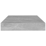 Bookshelf Boards 8 pcs Concrete Grey 100x10x1.5 cm Engineered Wood - Side View