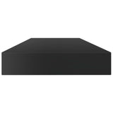 Bookshelf Boards 4 pcs High Gloss Black 100x10x1.5 cm Engineered Wood - Side View