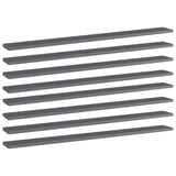 Bookshelf Boards 8 pcs High Gloss Grey 100x10x1.5 cm Engineered Wood