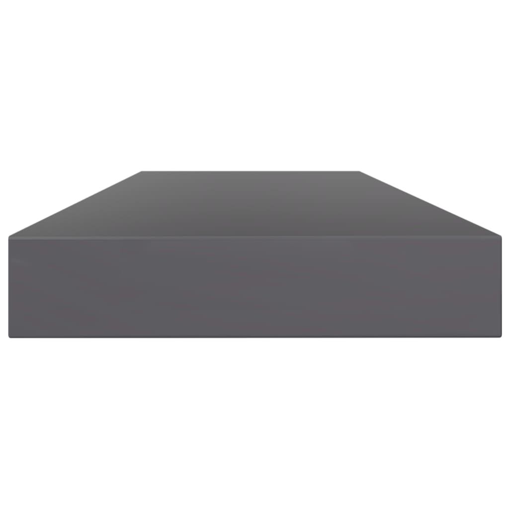 Bookshelf Boards 8 pcs High Gloss Grey 100x10x1.5 cm Engineered Wood