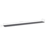 Bookshelf Boards 8 pcs High Gloss Grey 100x10x1.5 cm Engineered Wood - 45-Degree Angle
