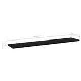 Bookshelf Boards 8 pcs Black 100x20x1.5 cm Engineered Wood - 45-Degree Angle